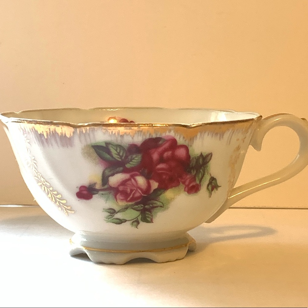 Vintage Lefton China Hand-painted Rose Tea Cup